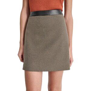 DKNY Womens Metallic Mini Skirt Brown Size 6 MSRP $89